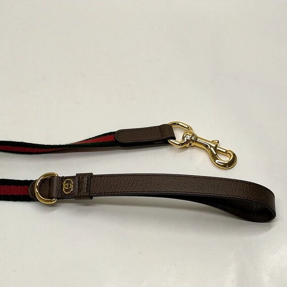 Gucci Dog Leash and Collar Sherry Line Red Canvas 526-071525 - Picture 9 of 15